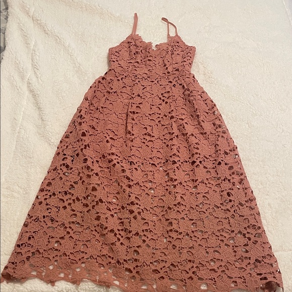 Astr Dresses & Skirts - Astr Lace A-Line Midi Dress in Pink Mauve